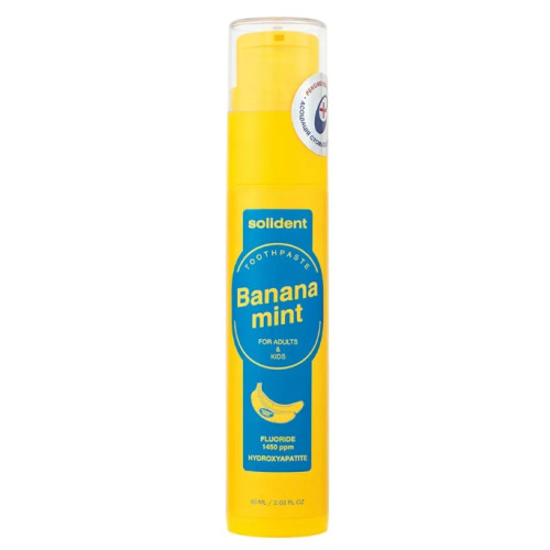 Зубна паста Solident Banana Mint / Банан-м'ята з фтором 1450 ppm, 60 мл